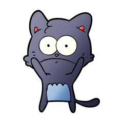 cartoon nervous cat