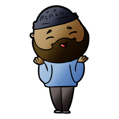 cartoon happy bearded man
