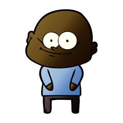 cartoon bald man staring