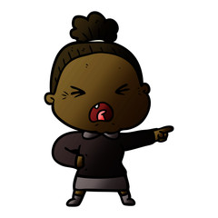 Obraz premium cartoon angry old woman