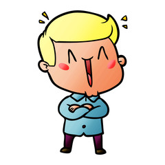 cartoon excited man