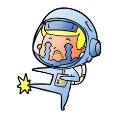cartoon crying astronaut