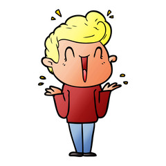 Obraz premium cartoon excited man