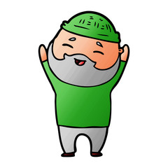 Fototapeta premium cartoon happy bearded man