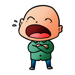 cartoon shouting bald man