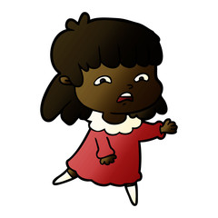 cartoon worried woman