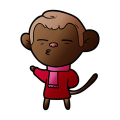 cartoon suspicious monkey