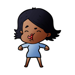 cartoon girl pulling face