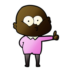 cartoon bald man staring