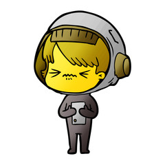 cartoon astronaut woman