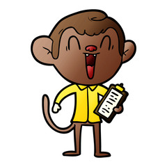 cartoon laughing monkey