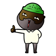 cartoon happy bearded man