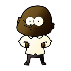 cartoon bald man staring