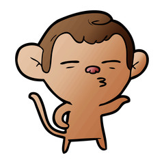 cartoon suspicious monkey