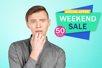 Frustrated and nervous young man