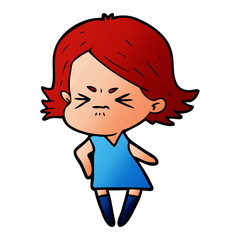 cartoon angry woman