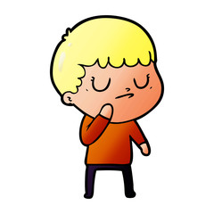 Obraz premium cartoon grumpy boy