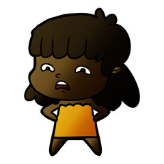 Fototapeta premium cartoon worried woman