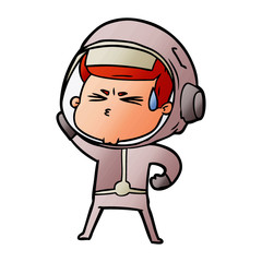 Obraz premium cartoon stressed astronaut