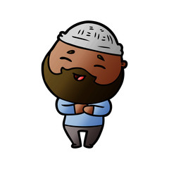 Obraz premium cartoon happy bearded man