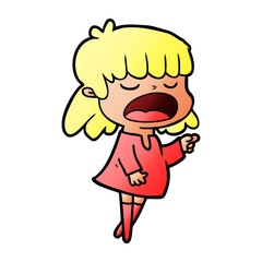 cartoon woman talking loudly