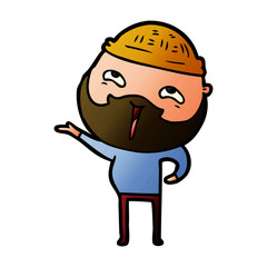 Fototapeta premium cartoon happy bearded man