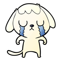 cute cartoon dog crying