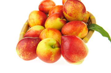 Peach on a white background