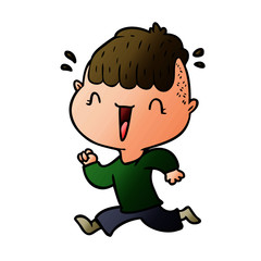 cartoon happy boy surprised