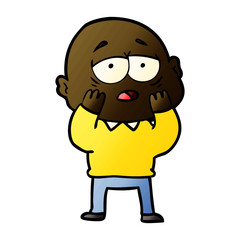 cartoon tired bald man