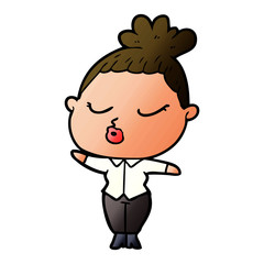 Fototapeta premium cartoon calm woman