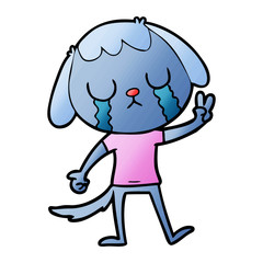 cute cartoon dog crying