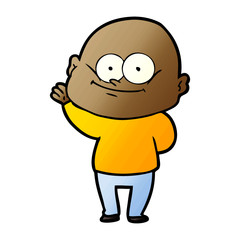 Fototapeta premium cartoon bald man staring