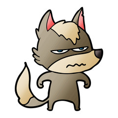cartoon annoyed wolf