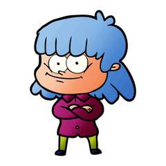 cartoon smiling woman