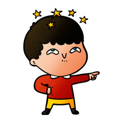 cartoon amazed boy