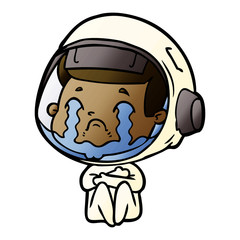 cartoon crying astronaut
