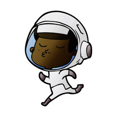 cartoon confident astronaut
