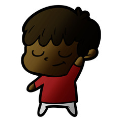 happy cartoon boy