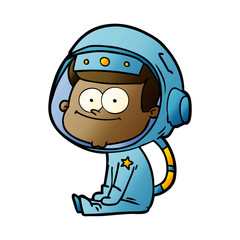 Obraz premium happy astronaut cartoon