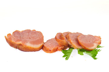 Smoked meat isolated on a white background