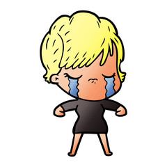 cartoon woman crying