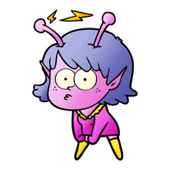 cartoon alien girl