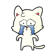 cartoon crying cat