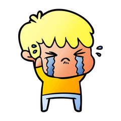 Obraz premium cartoon boy crying