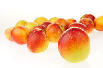 Peach on a white background