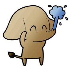 cute cartoon elephant spouting water