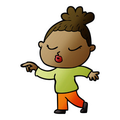 cartoon calm woman