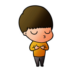 cartoon calm boy