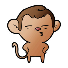cartoon suspicious monkey